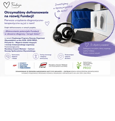 „Wzmocnienie potencjału Fundacji w obszarze diagnozy i terapii dzieci”